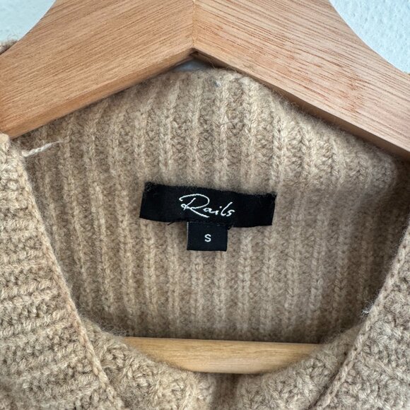 RAILS SIZE S Claudia wool tan black striped sweater - Picture 5 of 6